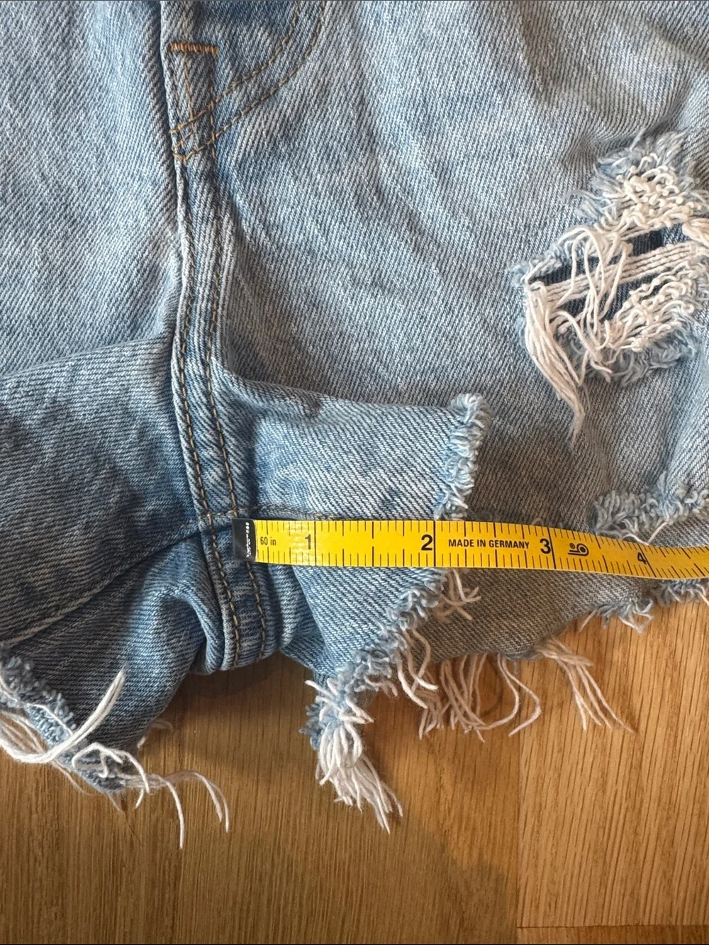 Levi's Ribcage Shorts in light denim wash